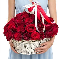 Корзина из 51 розы (Эквадор)