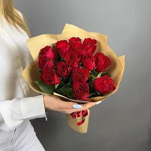 15 красных роз премиум