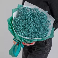 Букет из 9 Бирюзовых Гипсофил