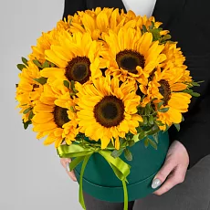 11 Подсолнухов в шляпкой коробке