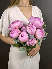 9 Розовых Пионов