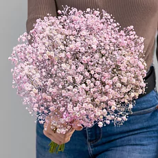 Букет невесты нежной розовой гипсофилы 