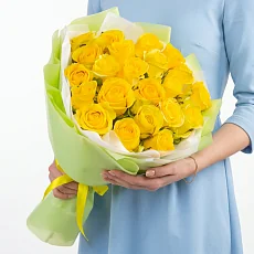 Букет из 21 желтой розы