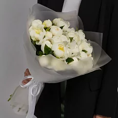 Белые пионы 25 шт