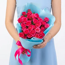 Букет из 9 Кустовых розовых роз