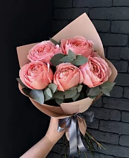 5 Пионовидных Роз Пинк Охара