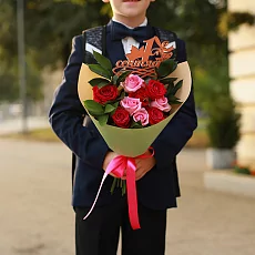 Букет из роз "Здравствуй школа"