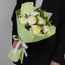 7 Пионов с зеленью