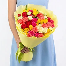 21 Разноцветная кустовая роза