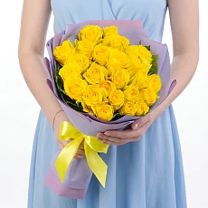 25 Желтых Кенийских Роз
