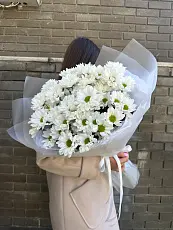 Букет живых цветов из 7 кустовых хризантем