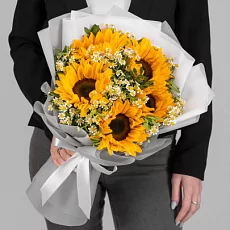 Букет из Ромашек и Подсолнухов