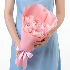 Букет из Розовых Ранункулюсов 5 шт