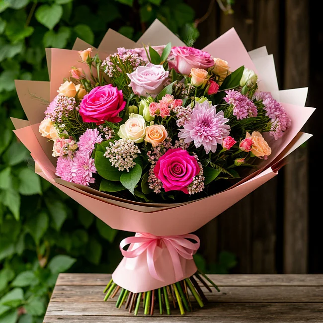 Виды упаковки для букетов