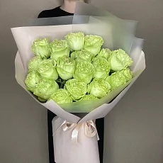 19 Зеленых Роз в упаковке 