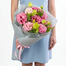 5 Розовых Лизиантусов в упаковке