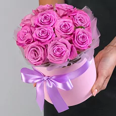 Коробка из 11 Фиолетовых Роз 