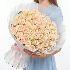 Букет из цветов 51 кремовая роза Эквадор