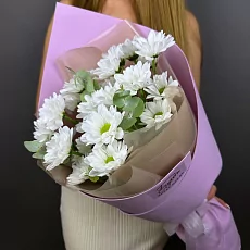 Букет из Кустовой хризантемы с Зеленью