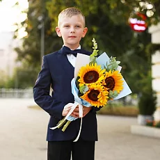 Букет подсолнухов "Солнечное настроение"