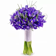 Букет невесты из синих  ирисов 