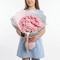 35 нежных Гвоздик в упаковке