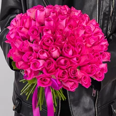 75 Розовых Роз 40см