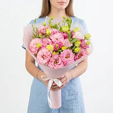 9 Розовых Лизиантусов в упаковку