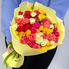 21 Разноцветная кустовая роза