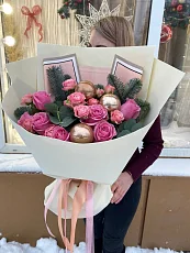 Зимний букет с розами