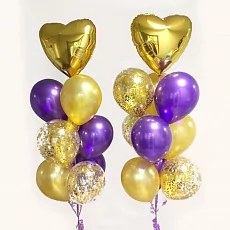 Фонтан из шаров "Контраст золота"