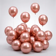 Воздушные шары "Хром", Розовое Золото, 15 шт