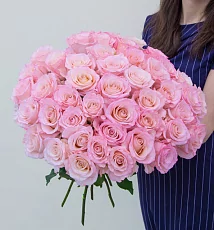 Букет из 51 Элитной розовой розы (Эквадор)