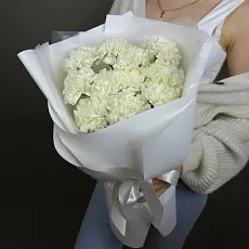 Букет живых цветов из 11 Белых гвоздик