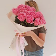 Букет розовых роз 60см