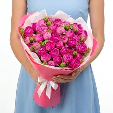 Кустовая Пионовидная Розовая Роза 11 шт