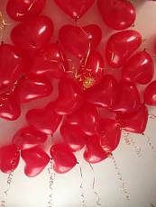  Шарики под потолок Сердца красные 25 шт