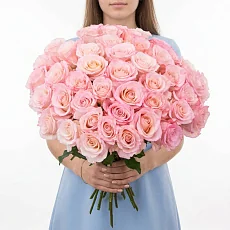 Букет из 51 Элитной розовой розы (Эквадор)