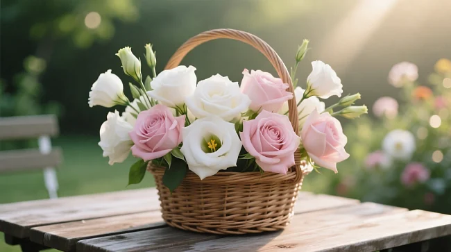Почему корзины с цветами до сих пор в моде?