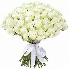 75 Белых Роз 40см