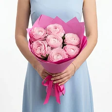 7 Розовых ранункулюсов