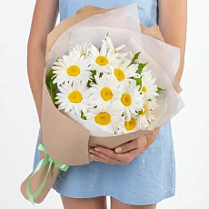 15 Крупных Ромашек в крафте