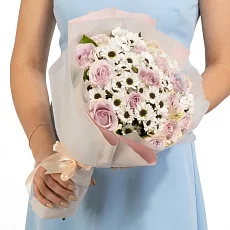 Букет "Роза и Сантини"