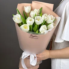 Букет из 11 Светлых  тюльпанов 