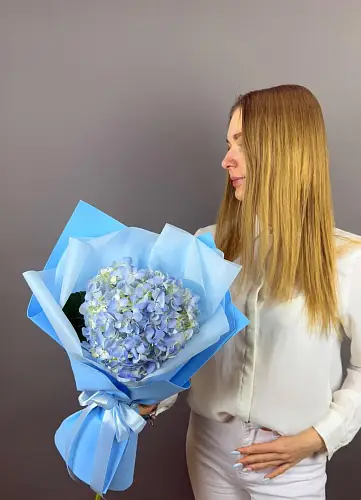 На фото №4 Голубая гортензия