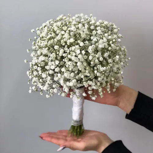 На фото №3 Свадебная белая гипсофила для невесты