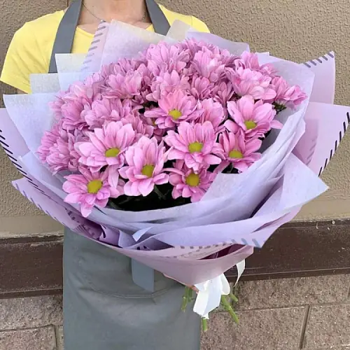 Букет с Розовой Нежной Хризантемой