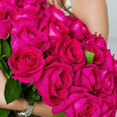 На фото №2 Букет из 51 Элитной розы Pink Floyd (Эквадор)