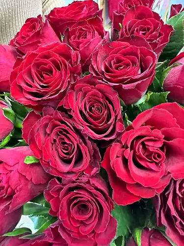 На фото №4 Букет живых цветов из 35 Красных роз