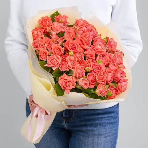 21 кустовая Роза в упаковке 